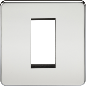 Knightsbridge Screwless Polished Chrome 1 Gang Modular Faceplate