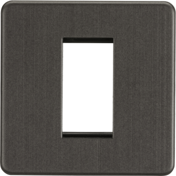 Knightsbridge Screwless Smoked Bronze 1 Gang Modular Faceplate