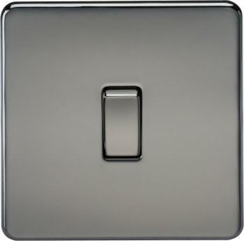 Knightsbridge Screwless Black Nickel 10AX 1G 2-Way Switch