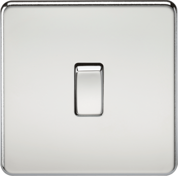 Knightsbridge Screwless Polished Chrome 10AX 1G 2-way Switch