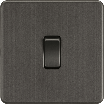Knightsbridge Screwless Smoked Bronze 10AX 1G 2-Way Switch