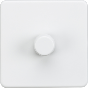 Knightsbridge Screwless Matt White 1 Gang 2-way 10-200W (5-150W LED) Intelligent Dimmer