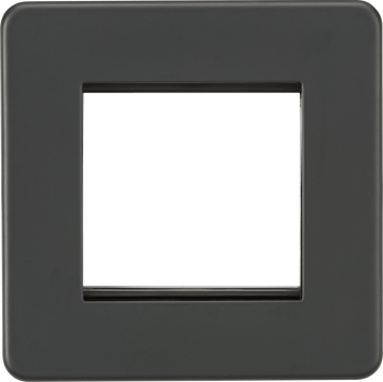 Knightsbridge Screwless Anthracite 2 Gang Modular Faceplate