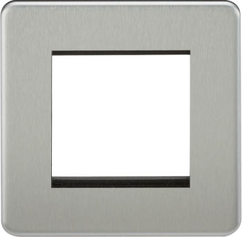 Knightsbridge Screwless Brushed Chrome 2G Modular Faceplate