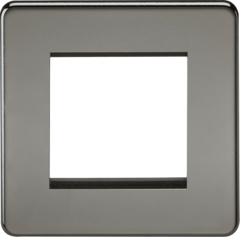 Knightsbridge Screwless Black Nickel 2 Gang Modular Faceplate