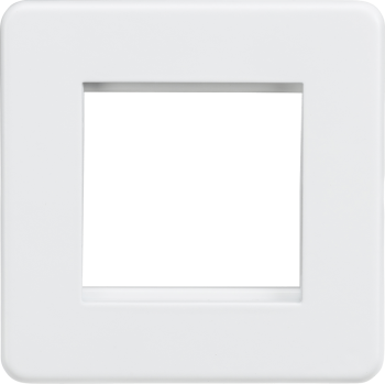 Knightsbridge Screwless Matt White 2 Gang Modular Faceplate