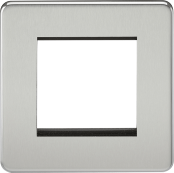 Knightsbridge Screwless Polished Chrome 2 Gang Modular Faceplate