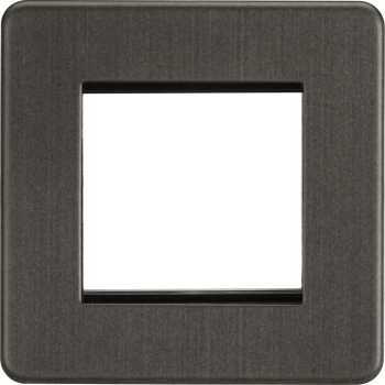 Knightsbridge Screwless Smoked Bronze 2 Gang Modular Faceplate