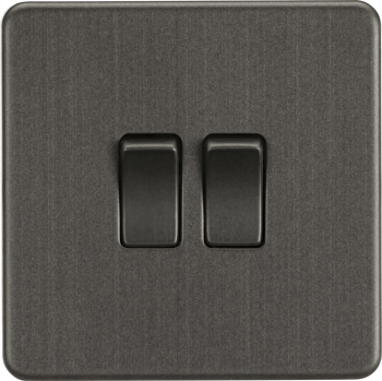 Knightsbridge Screwless Smoked Bronze 10AX 2G 2-Way Switch