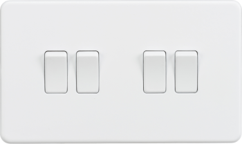 Knightsbridge Screwless Matt White 10AX 4G 2-way Switch