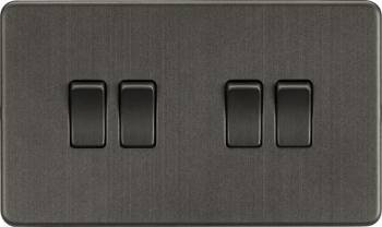 Knightsbridge Screwless Smoked Bronze 10AX 4G 2-Way Switch