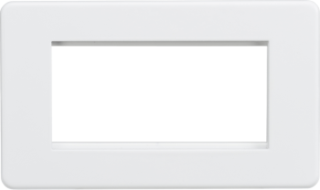 Knightsbridge Screwless Matt White 4 Gang Modular Faceplate