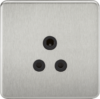 Knightsbridge Screwless Brushed Chrome 5A Unswitched Socket