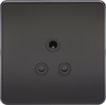 Knightsbridge Screwless Matt Black 5A Unswitched Socket
