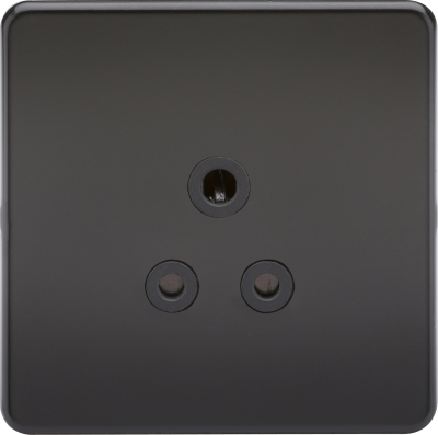 Knightsbridge Screwless Matt Black 5A Unswitched Socket