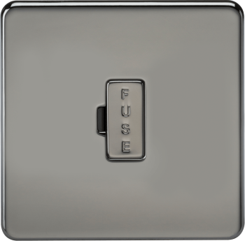 Knightsbridge Screwless Black Nickel 13A Fused Spur Unit