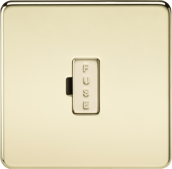 Knightsbridge Screwless Polished Brass 13A Fused Spur Unit