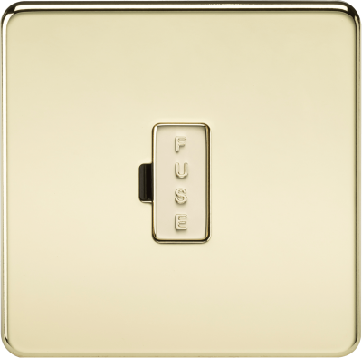 Knightsbridge Screwless Polished Brass 13A Fused Spur Unit