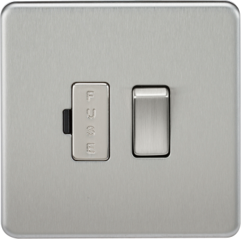 Knightsbridge Screwless Brushed Chrome 13A Switched Fused Spur Unit