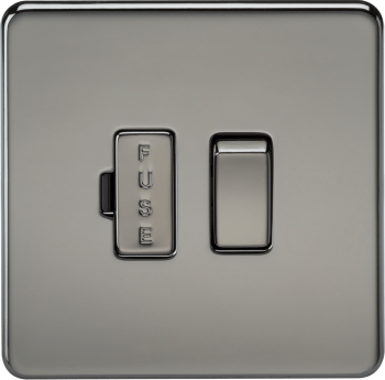 Knightsbridge Screwless Black Nickel 13A Switched Fused Spur Unit