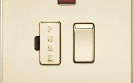 Knightsbridge Screwless Polished Brass 13A Switched Fused Spur Unit with Neon