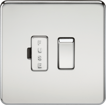 Knightsbridge Screwless Polished Chrome 13A Switched Fused Spur Unit