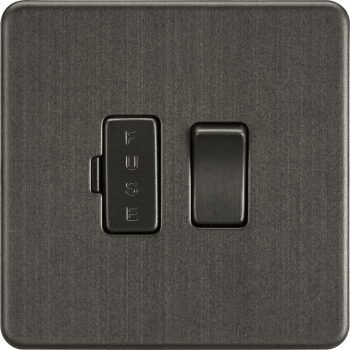 Knightsbridge Screwless Smoked Bronze 13A Switched Fused Spur Unit