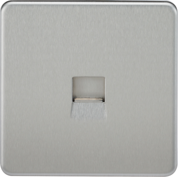 Knightsbridge Screwless Brushed Chrome Telephone Master Socket