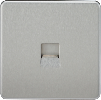 Knightsbridge Screwless Brushed Chrome Telephone Extension Socket