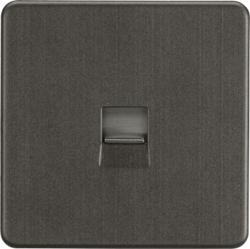 Knightsbridge Screwless Smoked Bronze Telephone Extension Socket