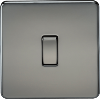 Knightsbridge Screwless Black Nickel 20A 1 Gang DP Switch