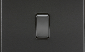 Knightsbridge Screwless Matt Black 20A 1 Gang DP Switch with Black Rockers