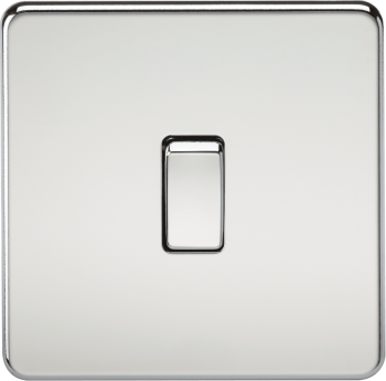 Knightsbridge Screwless Polished Chrome 20A 1 Gang DP Switch
