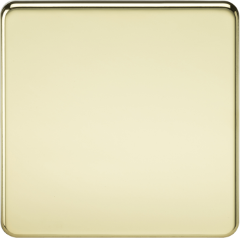 Knightsbridge Screwless Polished Brass 1 Gang Blanking Plate