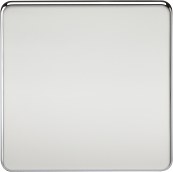 Knightsbridge Screwless Polished Chrome 1 Gang Blanking Plate