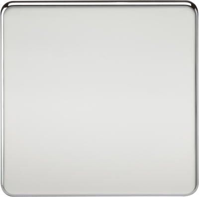 Knightsbridge Screwless Polished Chrome 1 Gang Blanking Plate