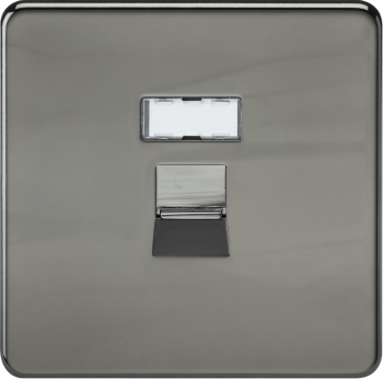 Knightsbridge Screwless Black Nickel RJ45 Network Outlet