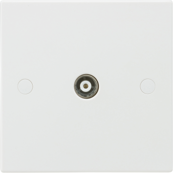 Knightsbridge White Square Edge Coax TV Outlet (isolated)