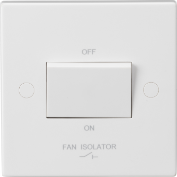 Knightsbridge White Square Edge 10 Amp 3 Pole Fan Isolator Switch