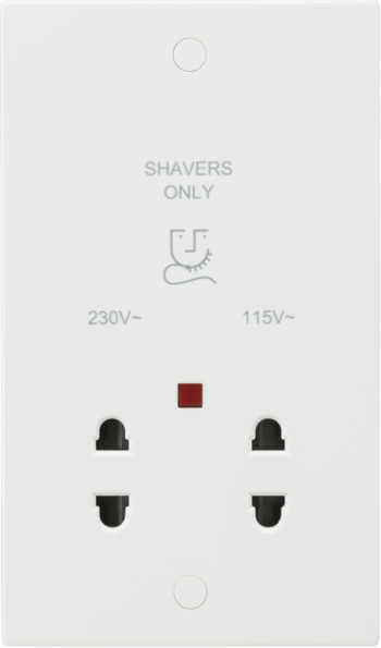 Knightsbridge 115/230V Dual Voltage Shaver Socket with Neon