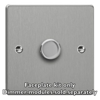 Varilight Essential Brushed Steel 1-Gang Matrix Kit For Rotary Dimmers