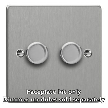 Varilight Essential Brushed Brass 2-Gang Matrix Kit For Rotary Dimmers