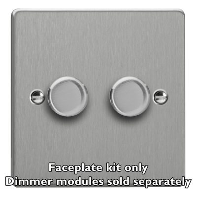 Varilight Essential Brushed Brass 2-Gang Matrix Kit For Rotary Dimmers