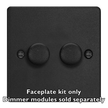 Varilight Essential Matt Black 2-Gang Matrix Kit For Rotary Dimmers