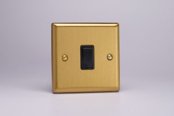 Varilight Classic Brushed Brass 1-Gang 20A Double Pole Rocker Switch
