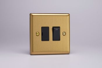 Varilight Classic Brushed Brass 13 Amp Switched Fused Spur + Neon