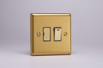 Varilight Classic Brushed Brass 13A Switched Fused Spur + Neon