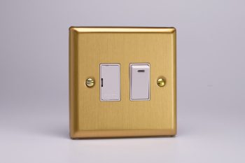 Varilight Classic Brushed Brass 13A Switched Fused Spur + Neon