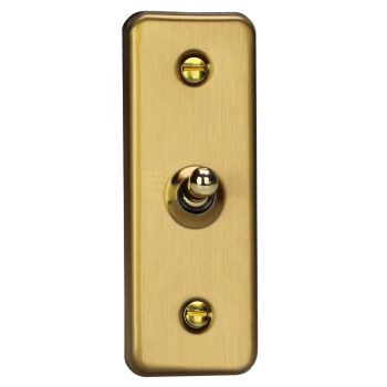 Varilight Classic Brushed Brass 1-Gang 10A 1- or 2-Way Toggle Architrave Switch