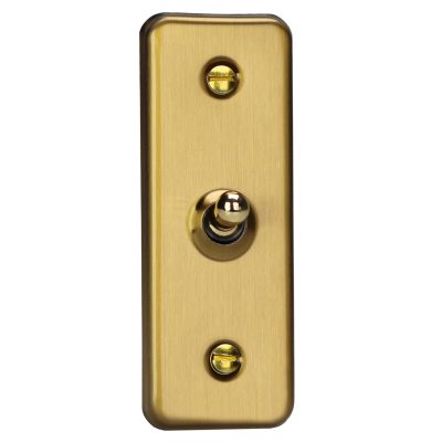 Varilight Classic Brushed Brass 1-Gang 10A 1- or 2-Way Toggle Architrave Switch